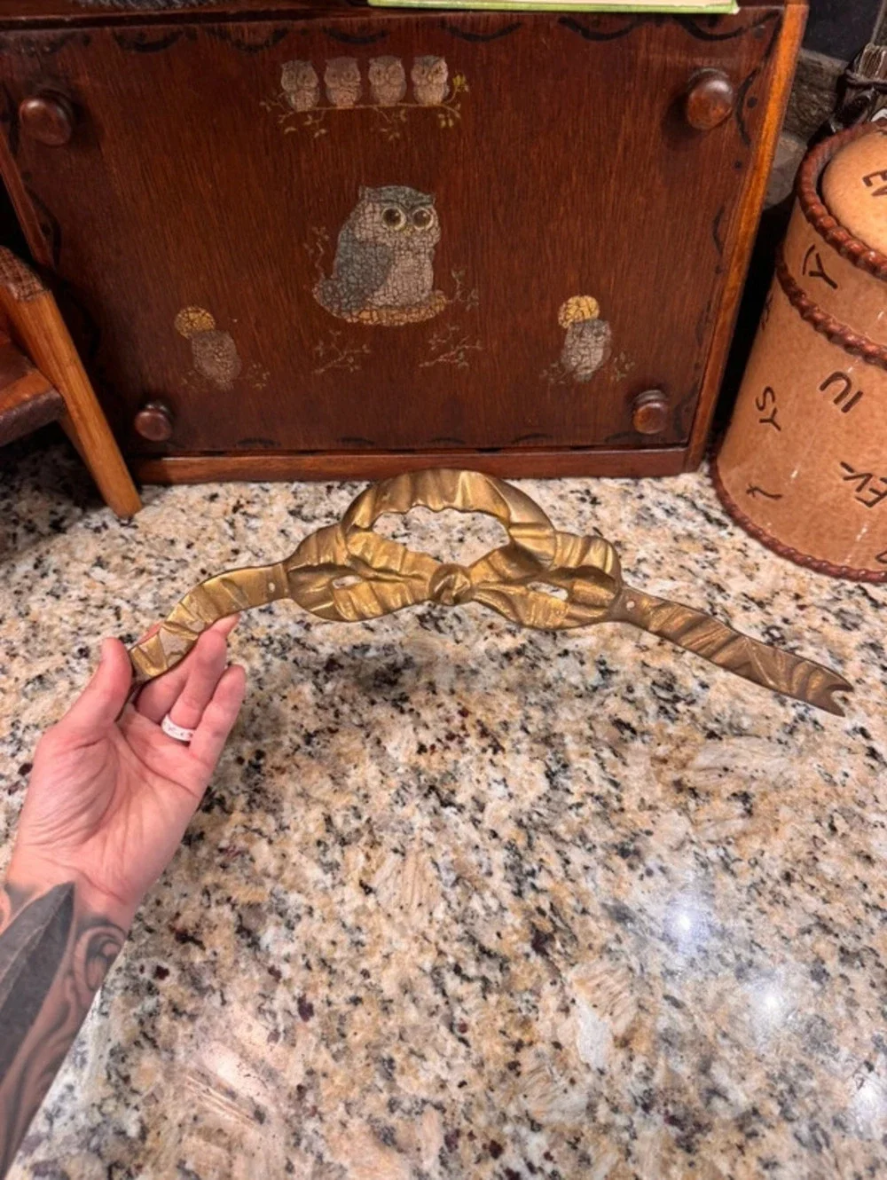 Vintage Solid brass Bow wall accent